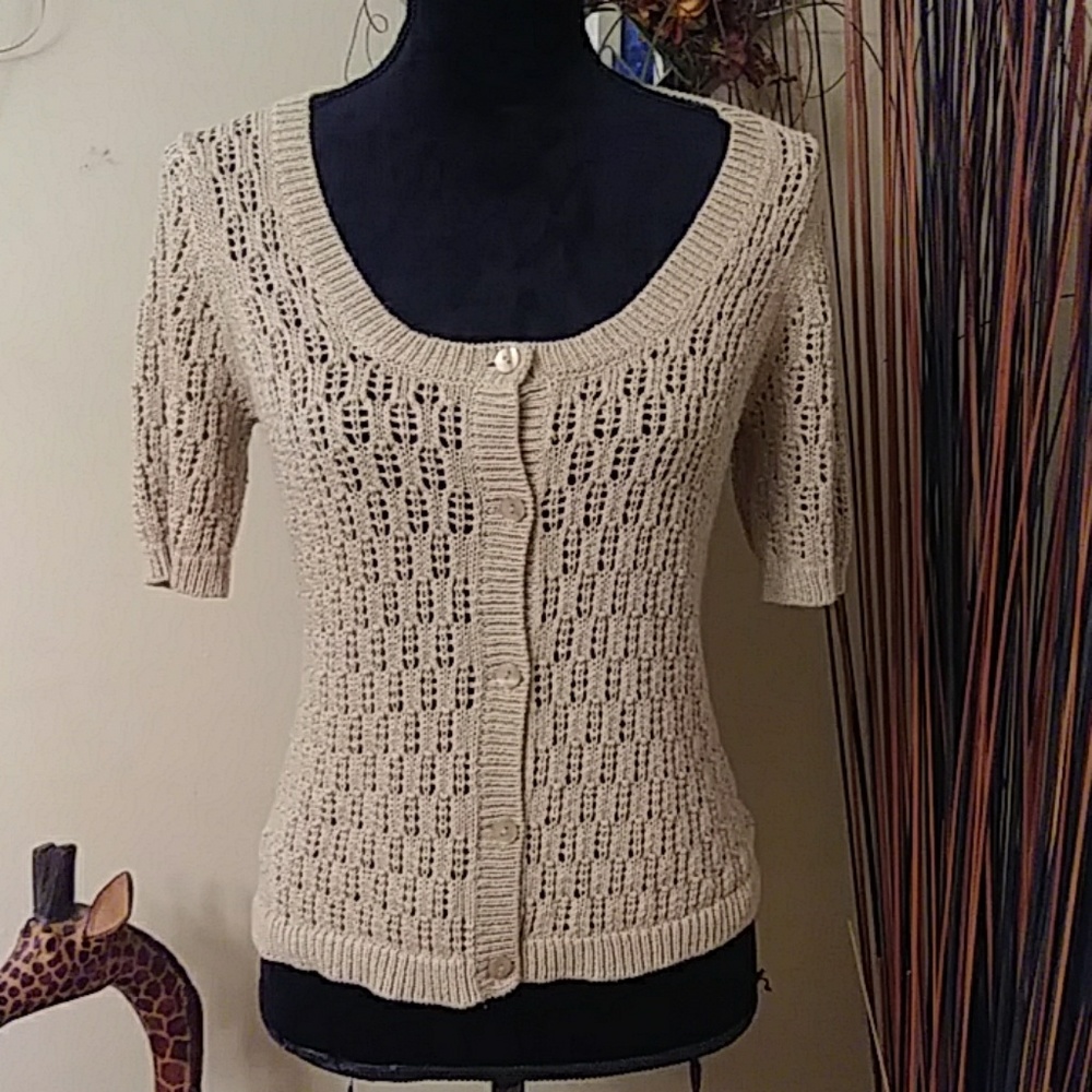 Loft Beige Cardigan Sz Medium